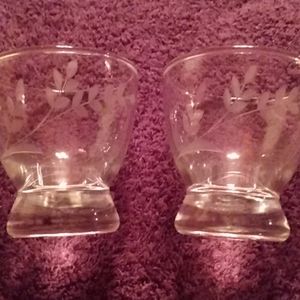 Vintage etched juice glasses